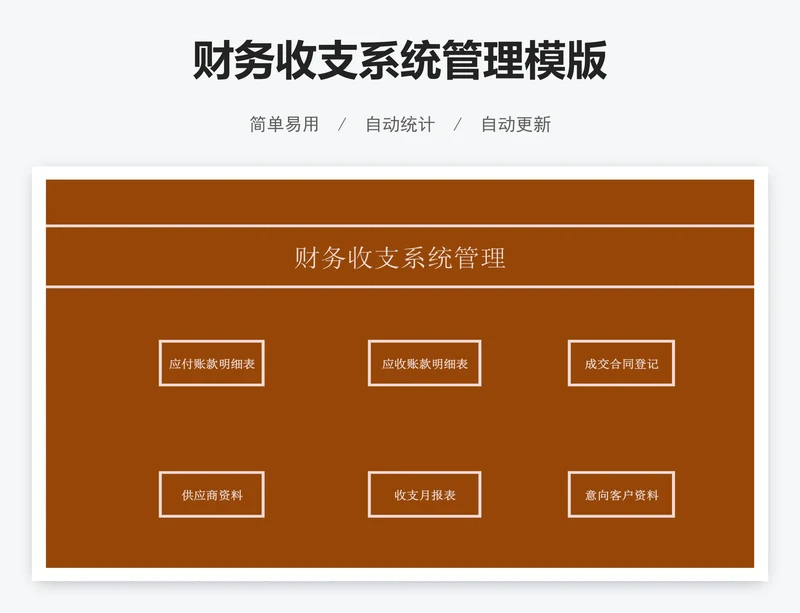财务收支系统管理模版
