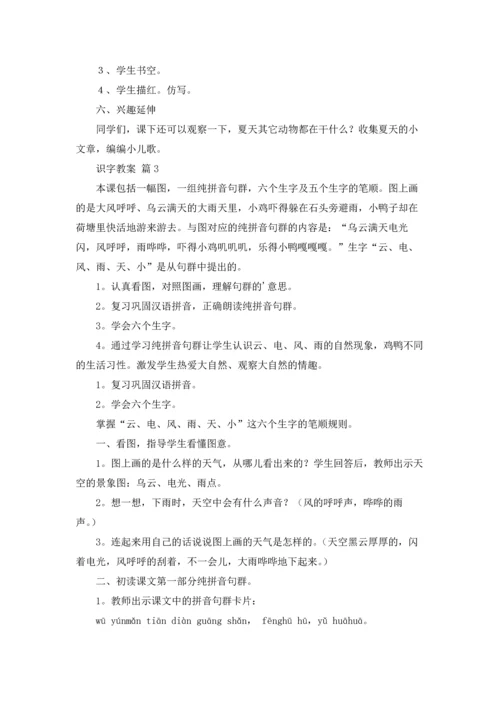 识字教案模板七篇.docx