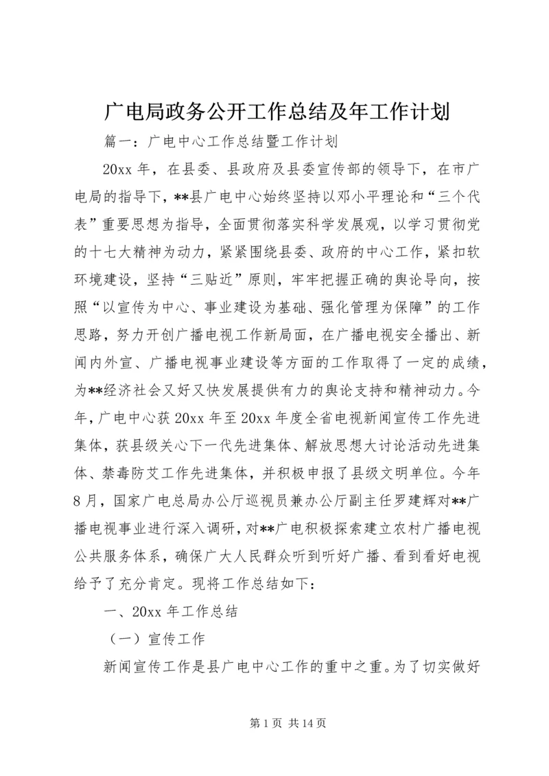 广电局政务公开工作总结及年工作计划.docx