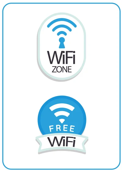 蓝色创意wifi标识牌(A4打印)