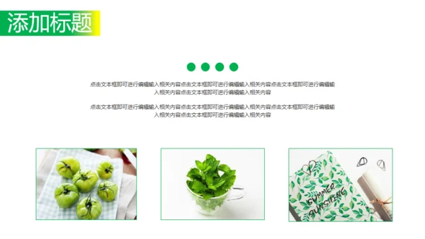 绿色时尚夏日小清新工作汇报通用PPT模板