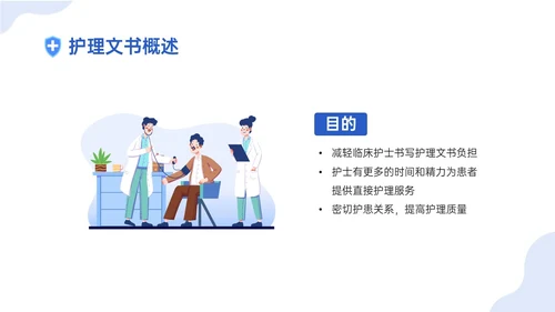 蓝色插画卡通护理文书书写规范培训PPT课件