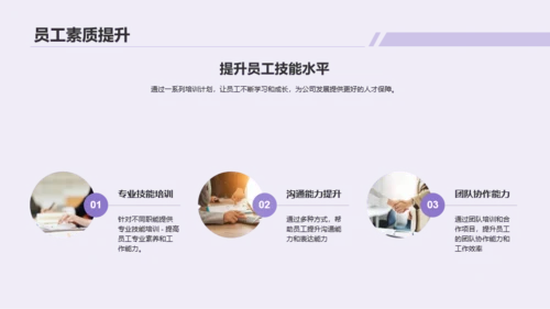 紫色创意人资行政部门年终总结PPT模板