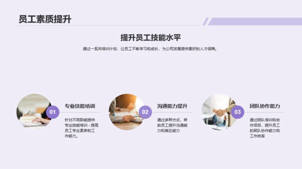 紫色创意人资行政部门年终总结PPT模板
