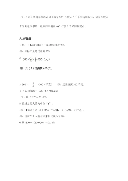 2022年人教版六年级上册数学期末测试卷及1套参考答案.docx