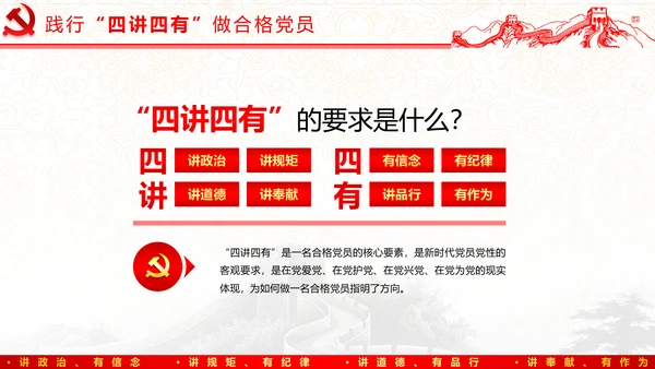 践行四讲四有，争做合格党员