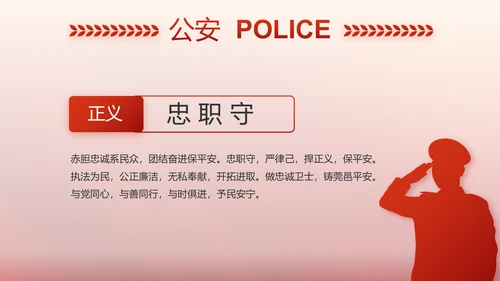 红色大气警察公安表彰大会动态PPT