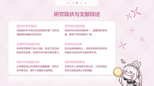 次元少女粉色卡通风毕业答辩