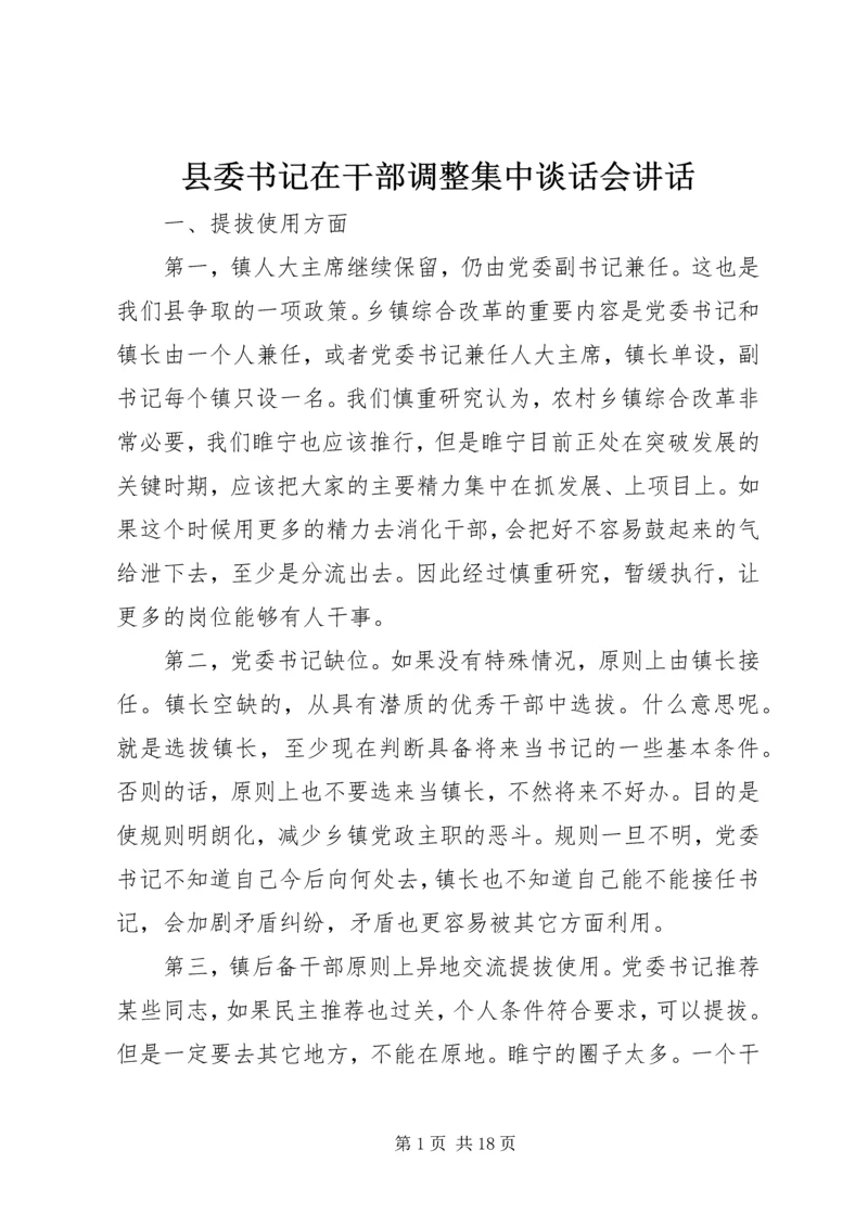 县委书记在干部调整集中谈话会讲话.docx