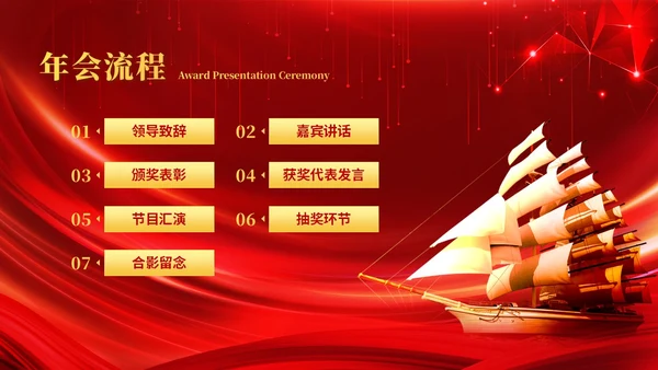 红色激情科技风颁奖典礼优秀员工表彰大会公司年会ppt模板