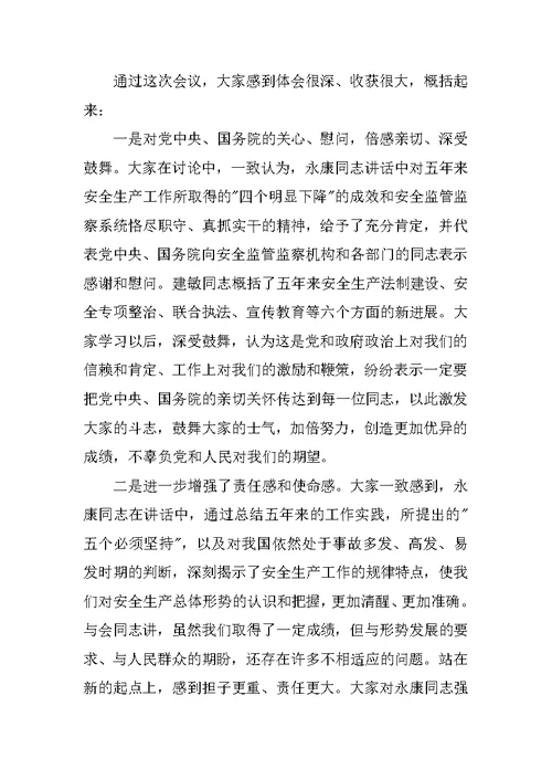 王显政在全国安全生产工作会议上的总结讲话