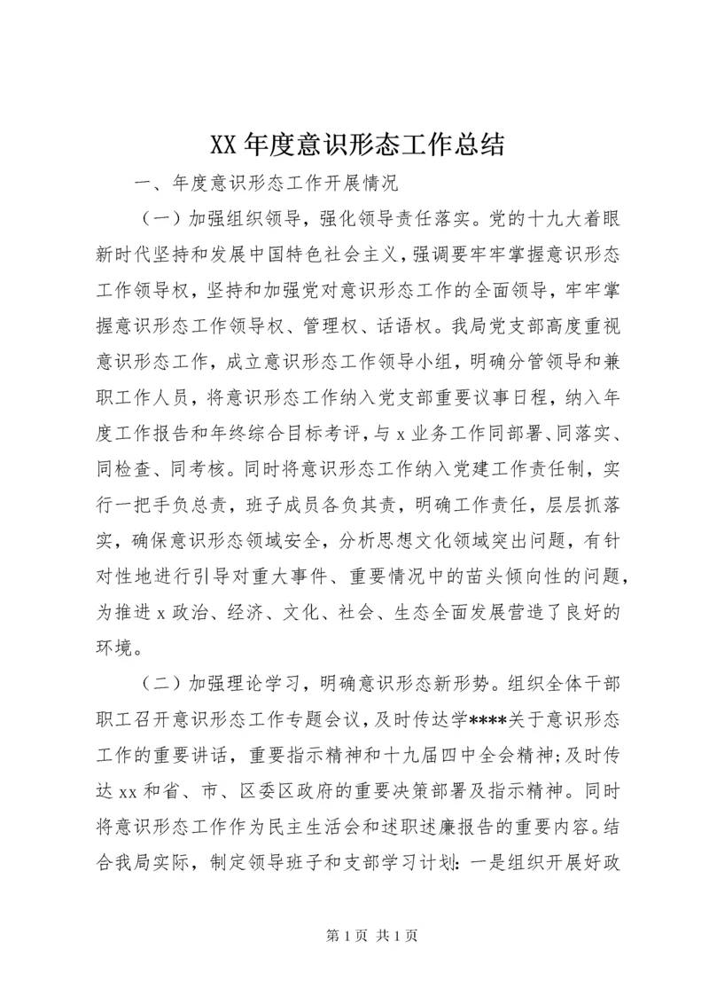 XX年度意识形态工作总结 (4).docx