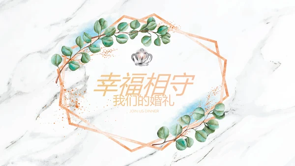唯美花嫁小清新LED婚礼舞台开场片头相册动态PPT模板