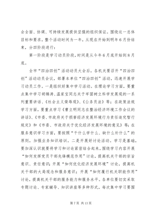 在市直机关四治四创活动动员会上的讲话.docx