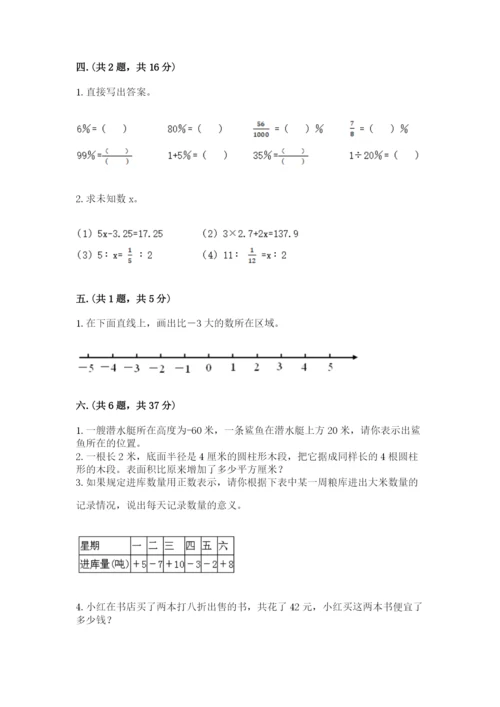 人教版六年级数学下学期期末测试题附答案【综合题】.docx