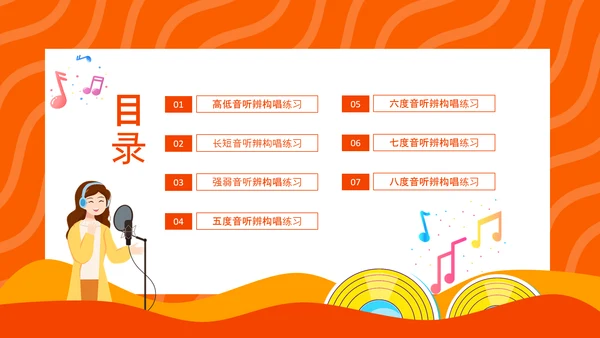 读谱与视唱音乐知识，唱歌演唱比赛PPT模板