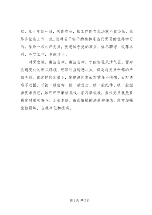 学习廖俊波先进事迹心得.docx
