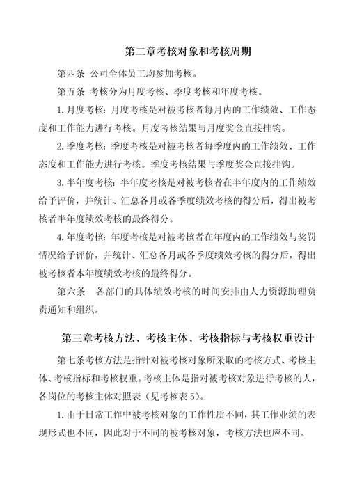 公司绩效考核体系全套流程及表格