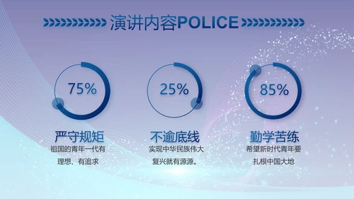 蓝色科技强警保障国家信息吧动态PPT模板