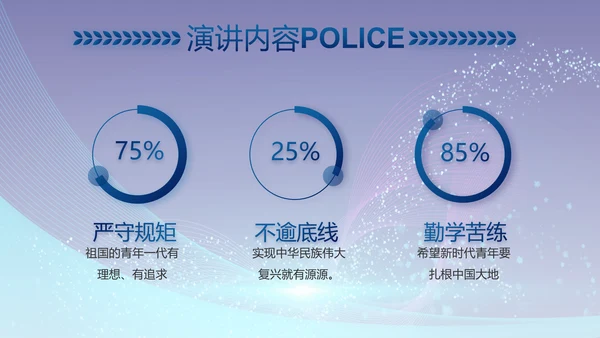 蓝色科技强警保障国家信息吧动态PPT模板