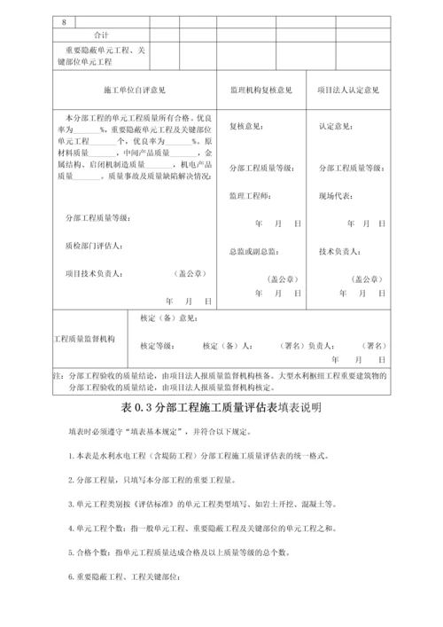 水利水电工程主要验收表格.docx