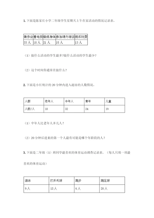 人教版二年级下册数学第一单元-数据收集整理-测试卷(考点精练).docx