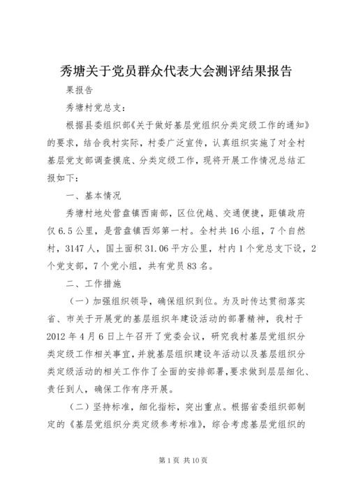 秀塘关于党员群众代表大会测评结果报告.docx