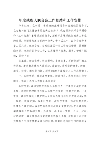 年度残疾人联合会工作总结和工作安排 (2).docx