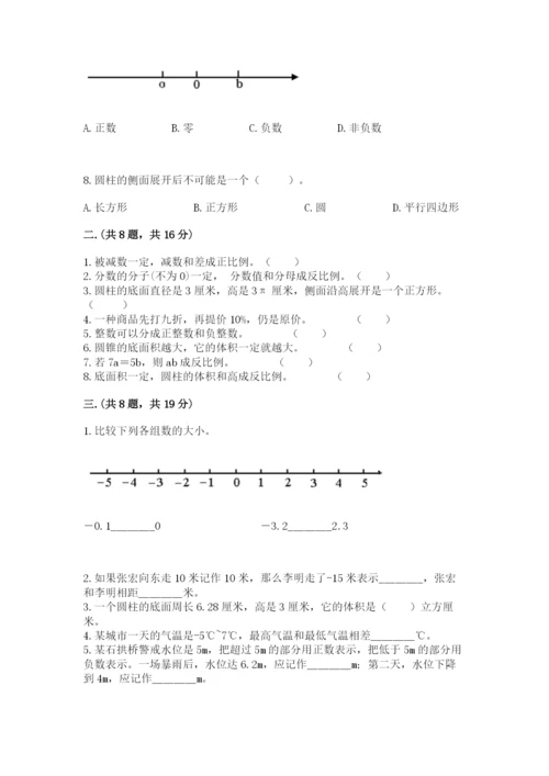 苏教版数学六年级下册试题期末模拟检测卷及完整答案（夺冠）.docx