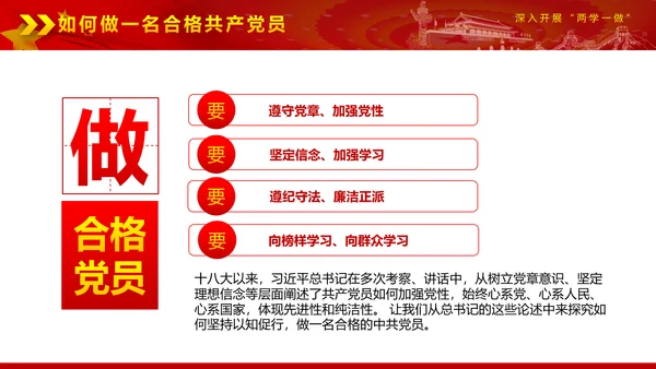 党政稳重大气两学一做动态PPT