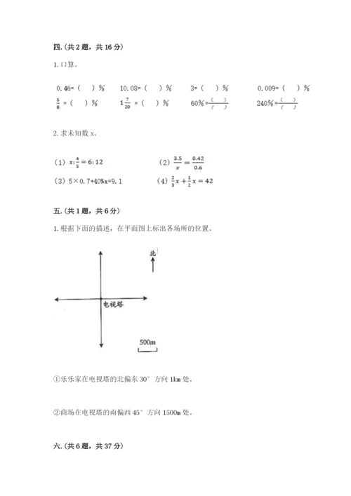 小学六年级数学摸底考试题及参考答案（典型题）.docx