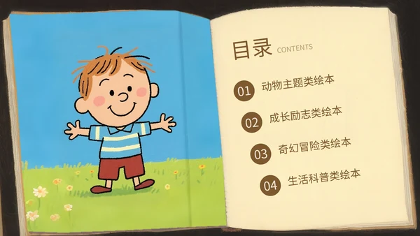 黄色插画风经典绘本故事汇PPT