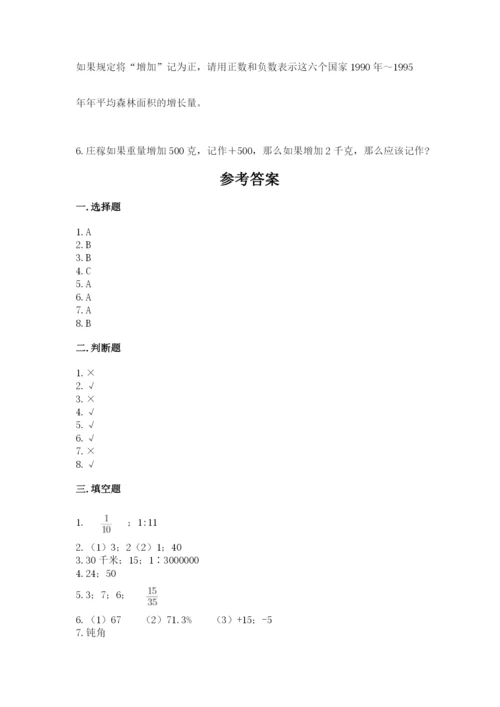 人教版六年级下册数学期末测试卷及参考答案（最新）.docx