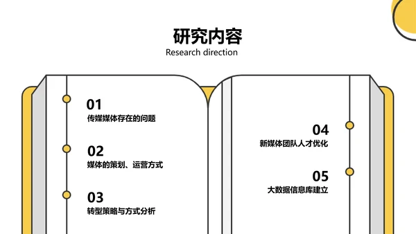 扁平风黄色新媒体与传统媒体的融合PPT
