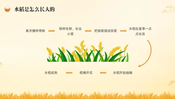 黄色水彩插画农民丰收节主题班会PPT