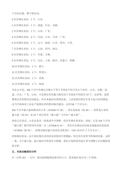 中国工业短期波动中地区不平衡格局的观察.docx