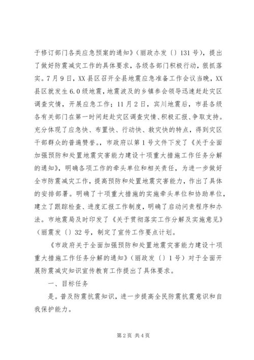 防震减灾科普宣传工作自查报告.docx