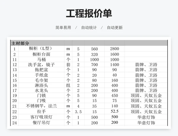 工程报价单