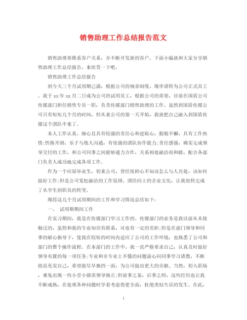 精编之销售助理工作总结报告范文.docx