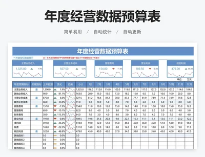 年度经营数据预算表