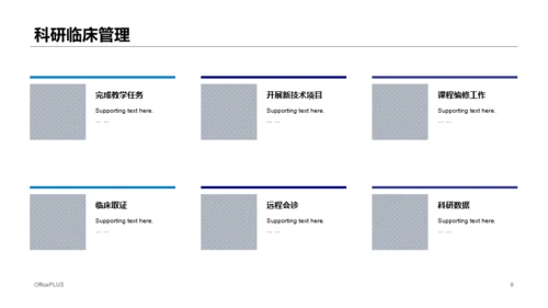 蓝色科技医疗医院年终工作总结PPT模板