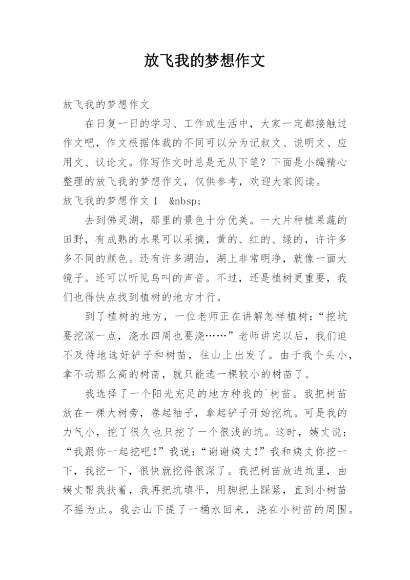 放飞我的梦想作文.docx