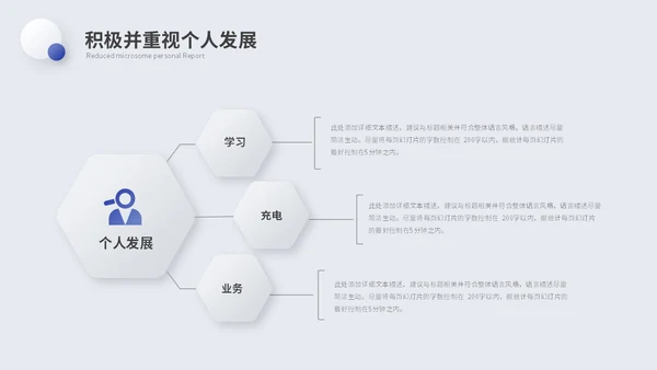 简约微粒体个人述职报告工作汇报自我介绍ppt模板