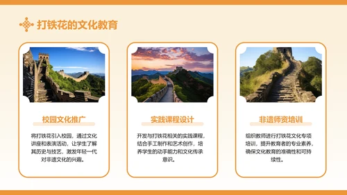 黄色中国风打铁花非遗文化介绍PPT模板