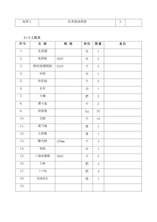 接地装置综合施工专题方案作业基础指导书.docx