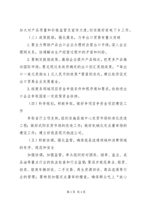 商务局贯彻县委经济工作会议精神情况汇报 (2).docx