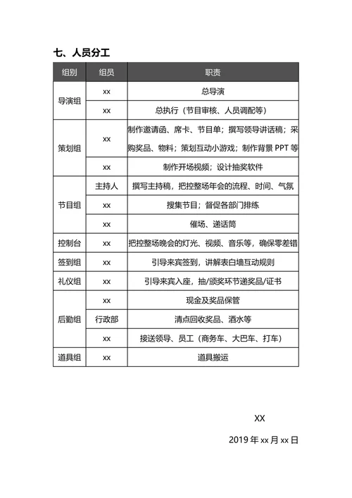 XX公司20XX年年会策划案