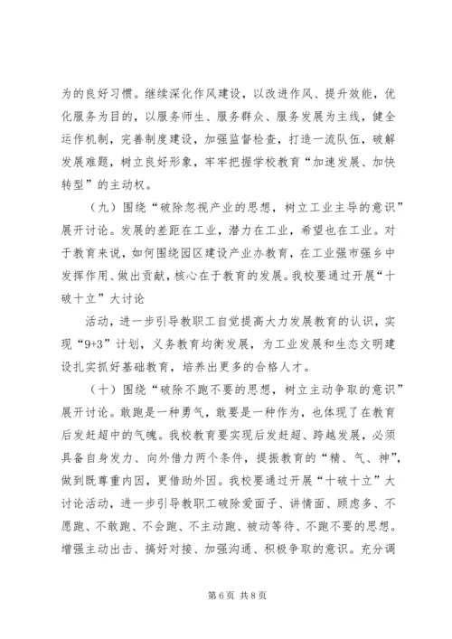 贺集小学“十破十立”专题讨论活动方案[模版] (4).docx