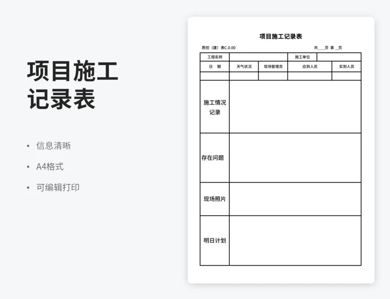 项目施工记录表
