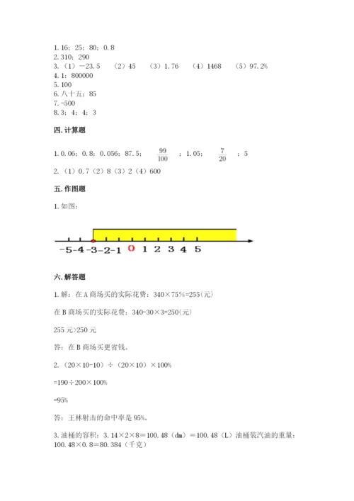 六年级下册数学期末测试卷及一套参考答案.docx